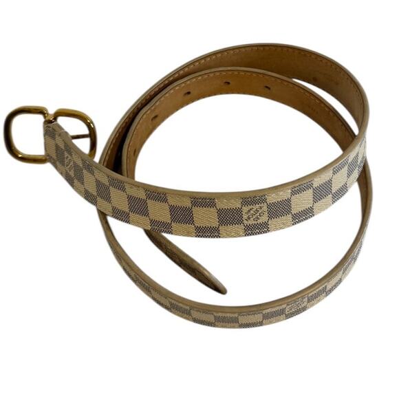 Louis Vuitton Damier Azur Mini Belt Gold Hardware S/M 30-32 Rare main image 11